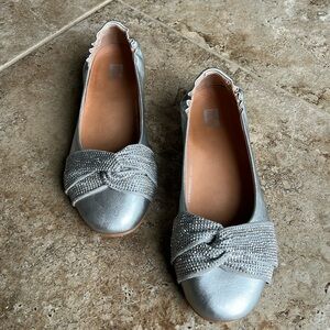 Fitflop Silver Metallic Twiss Allegro Ballet Flats Size 8.5